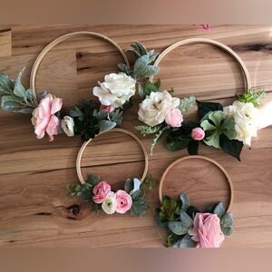 Floral hoop wall art